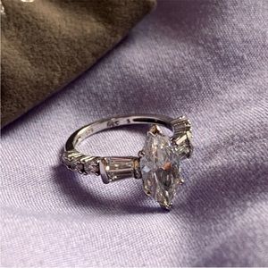 Sterling Silver 1.5 Carat Marquise Engagement Ring